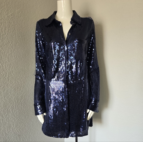 Free People Midnight Sequin Mini Dress - Picture 4 of 9
